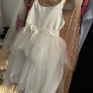Us Angels White Formal Kids party Dress. Bridal. Flower girl.Wedding.Barmitzfa.